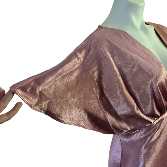 Free People‎ Beatrice Satin Maxi Dress Pink/rose size 8 NWT - Picture 8 of 16